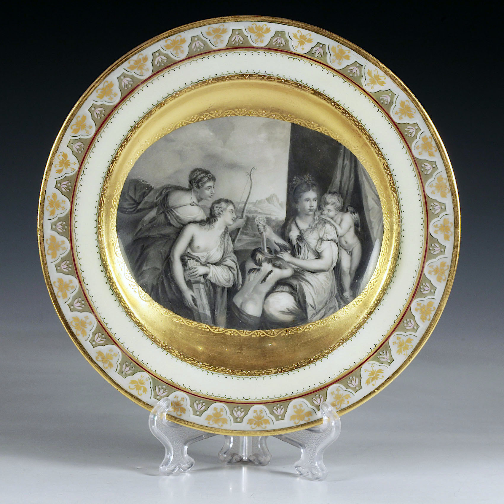 Декоративная тарелка с сюжетом на тему картины Тициана и гравюры Роберта Стрейнджа
